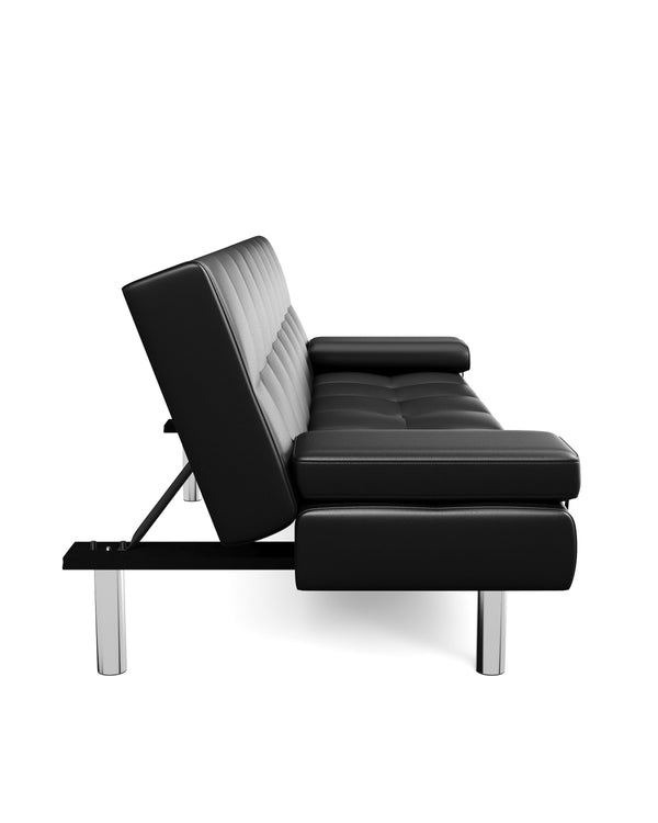 Schlafsofa LENNY Kunstleder schwarz