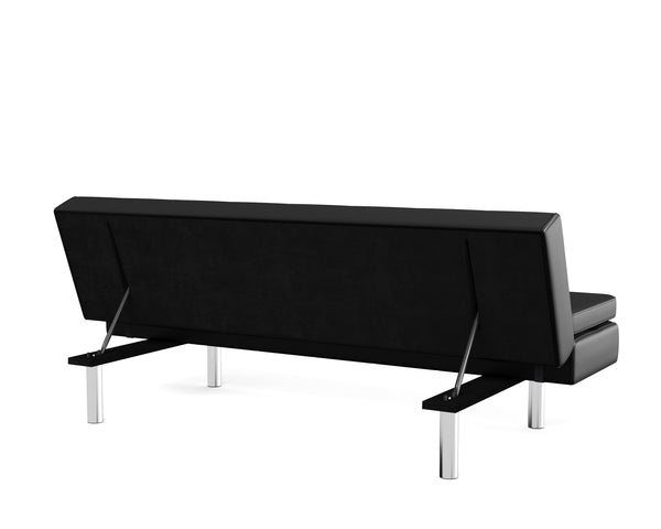 Schlafsofa LENNY Kunstleder schwarz