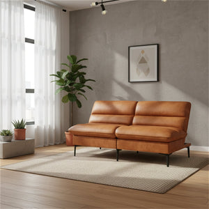 Schlafsofa Leder JIMMY braun