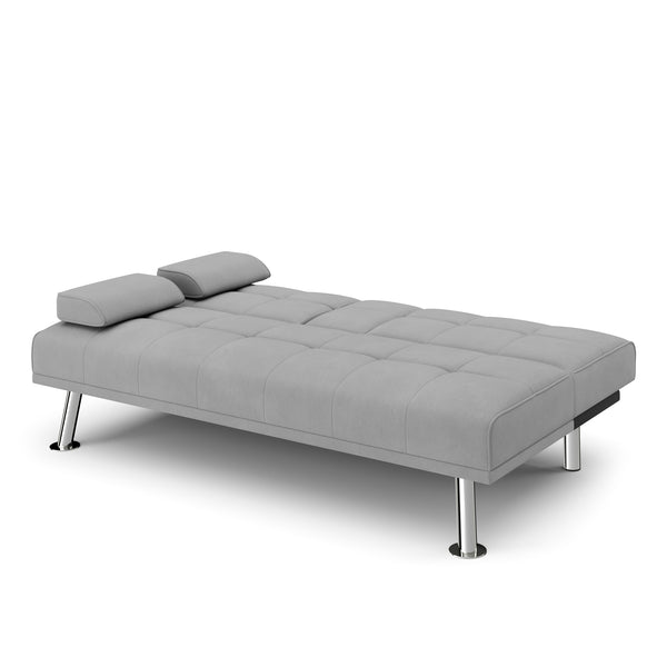 Schlafsofa POLLY mit Getränkehalter grau