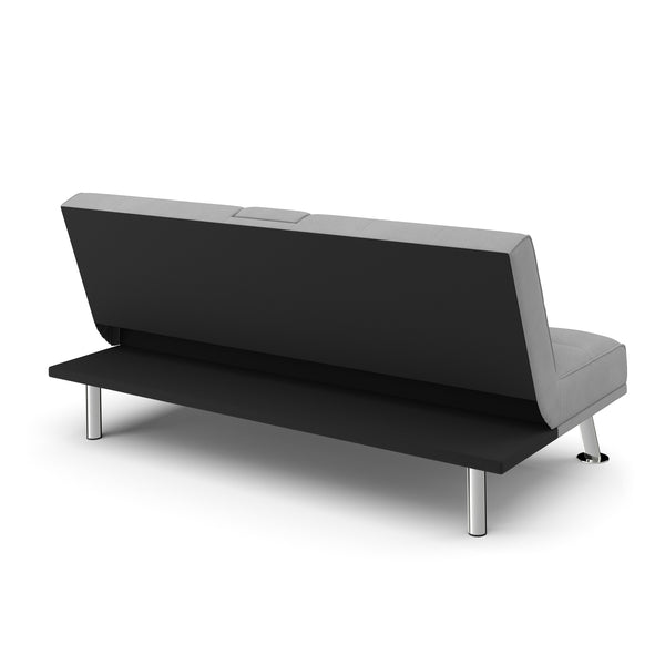 Schlafsofa POLLY mit Getränkehalter grau