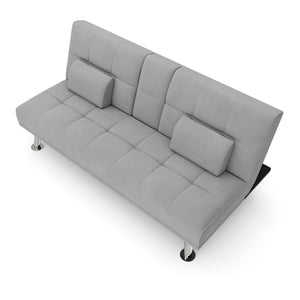 Schlafsofa POLLY mit Getränkehalter grau
