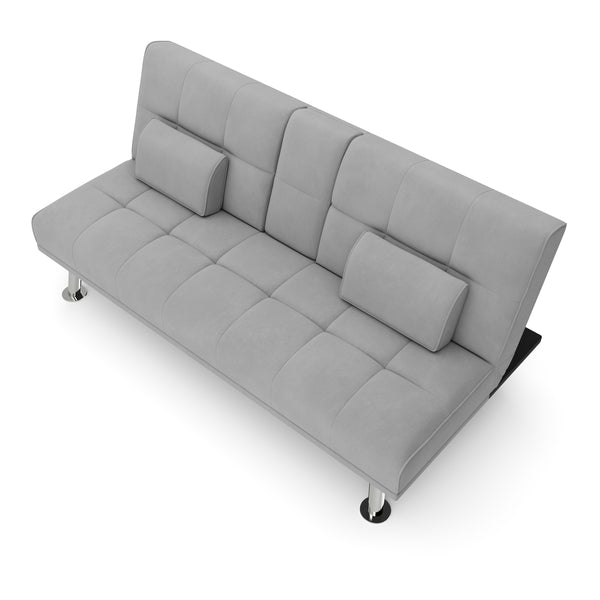 Schlafsofa POLLY mit Getränkehalter grau