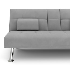 Schlafsofa POLLY mit Getränkehalter grau
