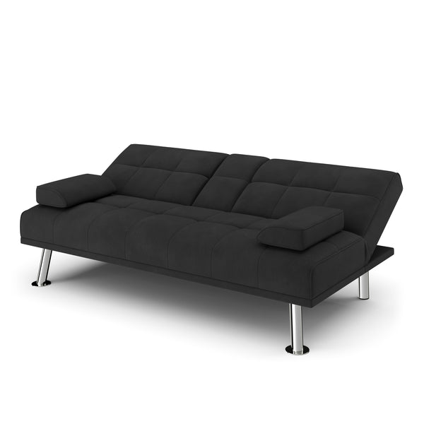 Schlafsofa POLLY mit Getränkehalter schwarz