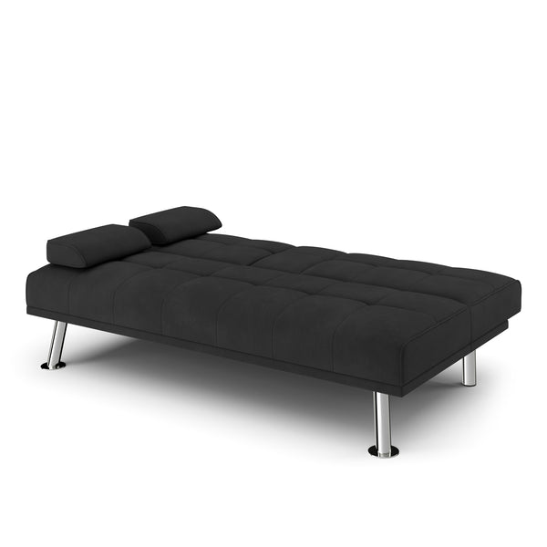 Schlafsofa POLLY mit Getränkehalter schwarz