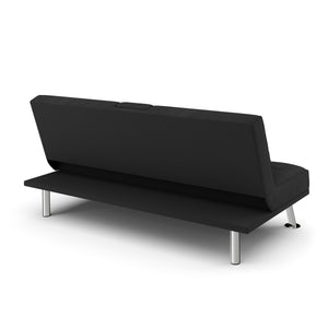 Schlafsofa POLLY mit Getränkehalter schwarz