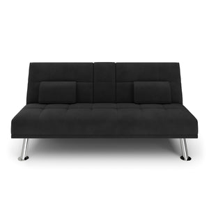 Schlafsofa POLLY mit Getränkehalter schwarz