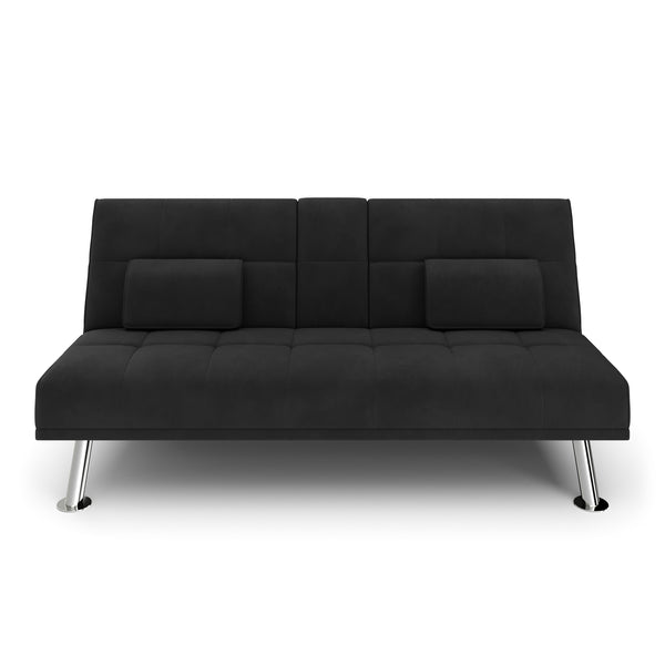 Schlafsofa POLLY mit Getränkehalter schwarz