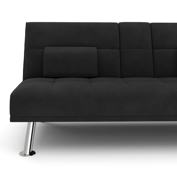 Schlafsofa POLLY mit Getränkehalter schwarz