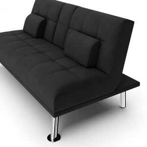 Schlafsofa POLLY mit Getränkehalter schwarz