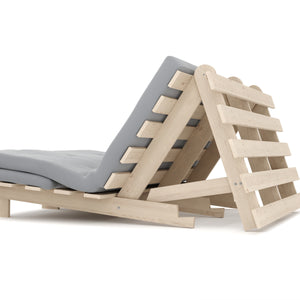 Divano letto NURIA realizzato in pallet, naturale/antracite