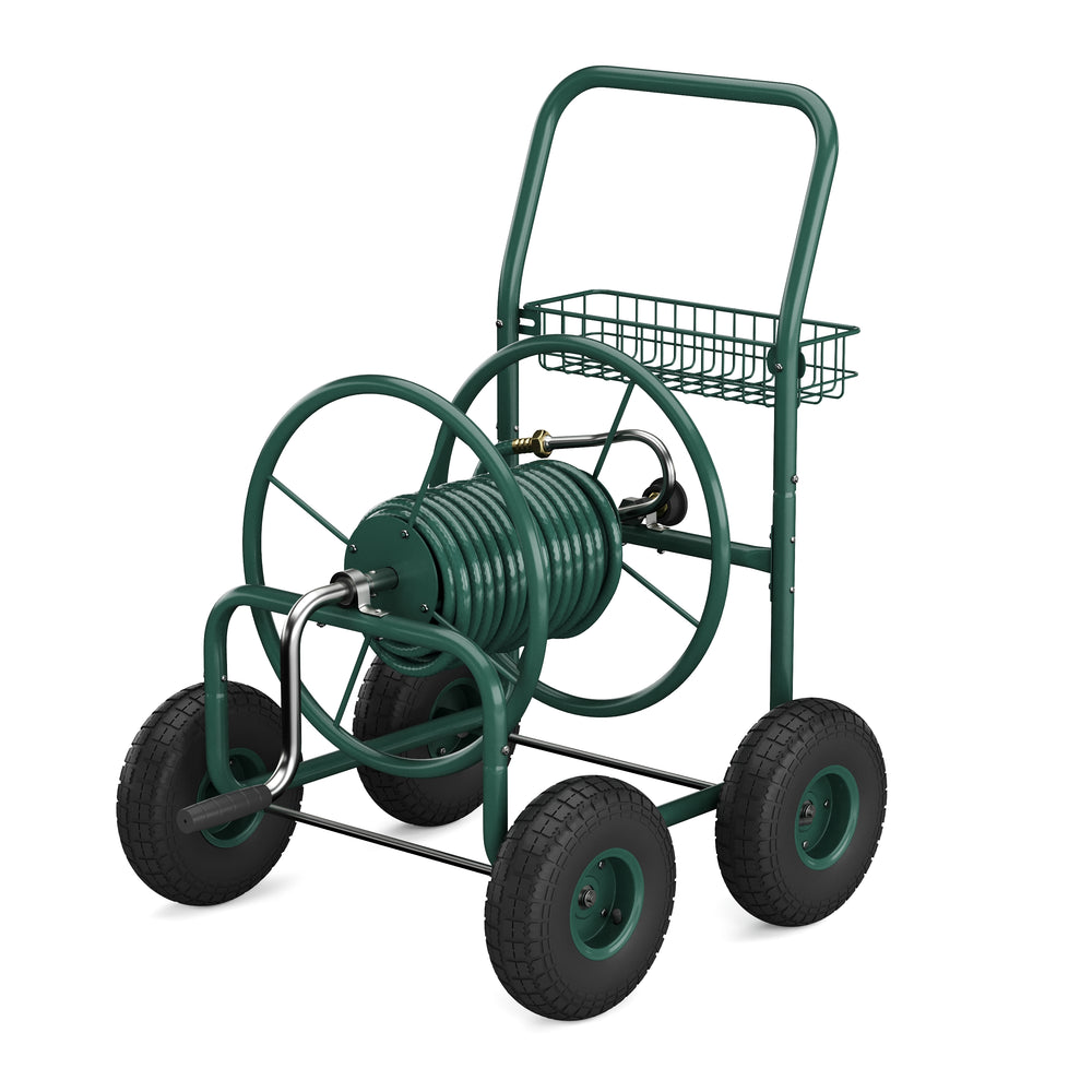 Hose cart steel green