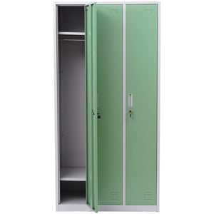Schliessfach Boston,Spind Wertfachschrank, Metall 3 Fächer ~ grün