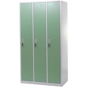 Schliessfach Boston,Spind Wertfachschrank, Metall 3 Fächer ~ grün