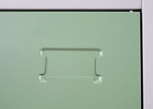 Schliessfach Boston,Spind Wertfachschrank, Metall 3 Fächer ~ grün