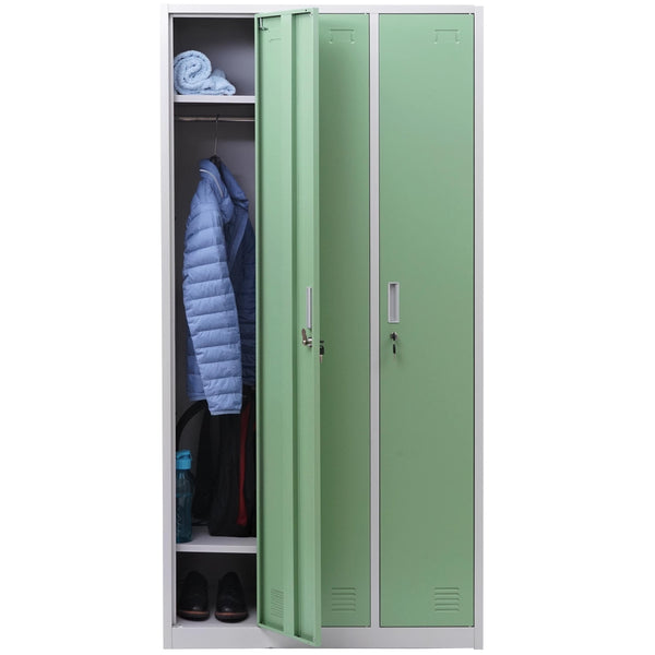 Schliessfach Boston,Spind Wertfachschrank, Metall 3 Fächer ~ grün