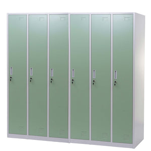 Schliessfach Boston,Spind Wertfachschrank, Metall 6 Fächer ~ grün
