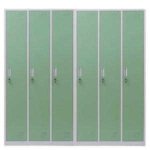 Schliessfach Boston,Spind Wertfachschrank, Metall 6 Fächer ~ grün