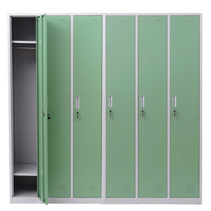 Schliessfach Boston,Spind Wertfachschrank, Metall 6 Fächer ~ grün