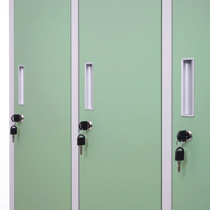 Schliessfach Boston,Spind Wertfachschrank, Metall 6 Fächer ~ grün