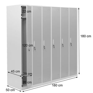 Schliessfach Boston,Spind Wertfachschrank, Metall 6 Fächer ~ grün