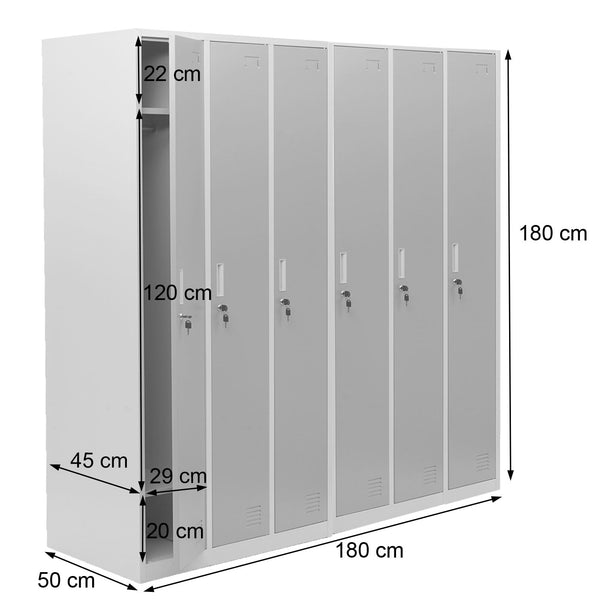 Schliessfach Boston,Spind Wertfachschrank, Metall 6 Fächer ~ grün
