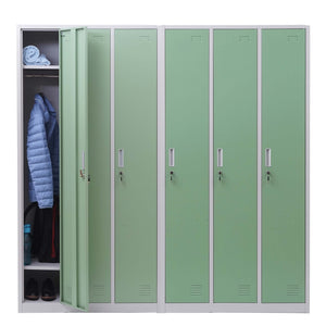 Schliessfach Boston,Spind Wertfachschrank, Metall 6 Fächer ~ grün