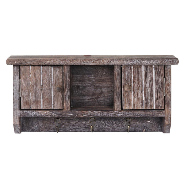 Schlüsselbrett, Schlüsselkasten mit Türen shabby braun