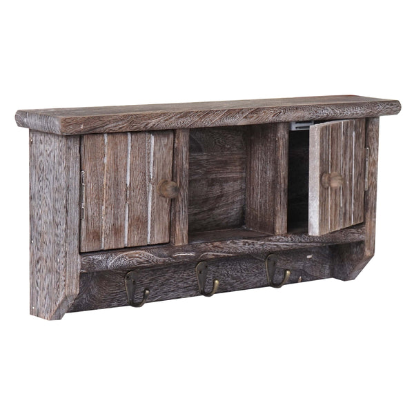Schlüsselbrett, Schlüsselkasten mit Türen shabby braun