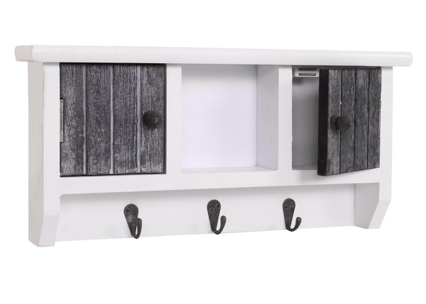 Schlüsselbrett Schlüsselkasten mit Türen ~ shabby grau