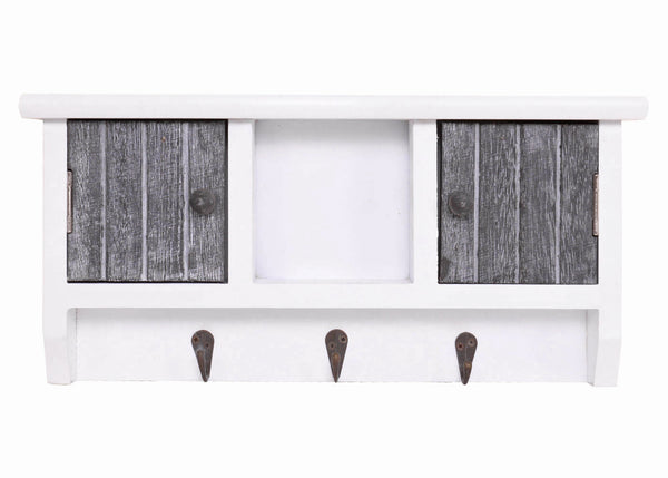 Schlüsselbrett Schlüsselkasten mit Türen ~ shabby grau