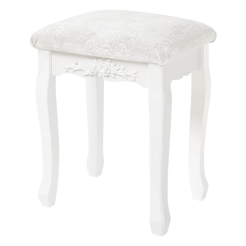 Schminkhocker Polsterhocker Cremeweiss