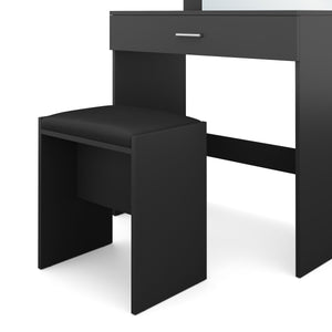Dressing table with light CAROLIN black