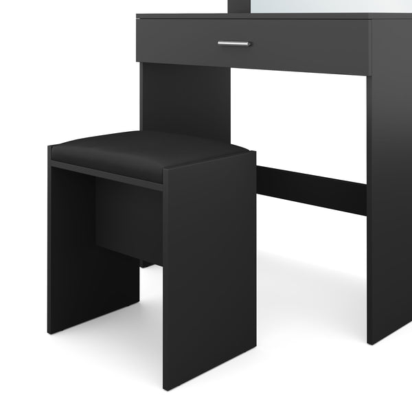 Dressing table with light CAROLIN black