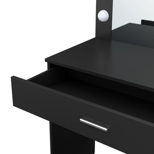 Dressing table with light CAROLIN black