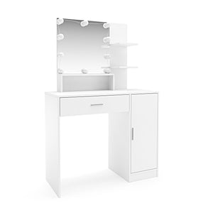 CLARISSA LED dressing table, white