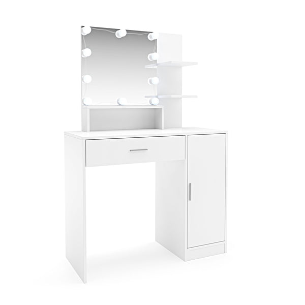 CLARISSA LED dressing table, white