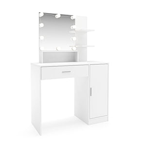 CLARISSA LED dressing table, white