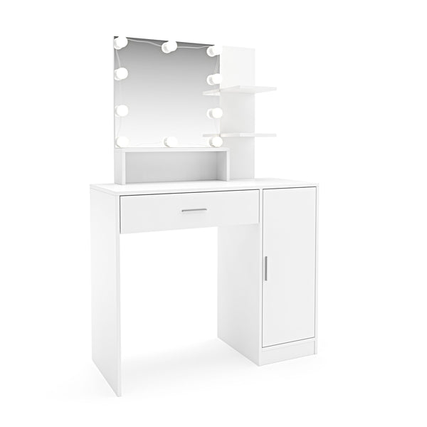 CLARISSA LED dressing table, white