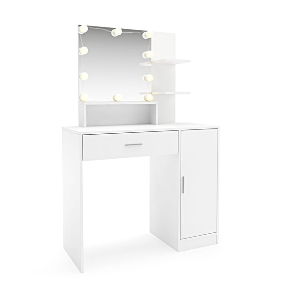 CLARISSA LED dressing table, white