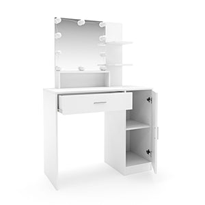 CLARISSA LED dressing table, white