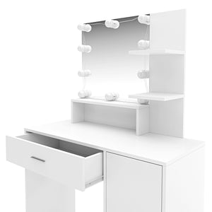 CLARISSA LED dressing table, white
