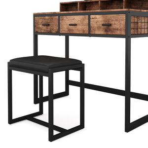 Dressing table with light FRANCESCA black/brown