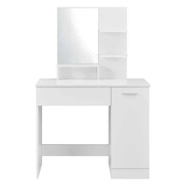 Dressing table/vanity Krugersdorp 138x90x38cm with shelves, white