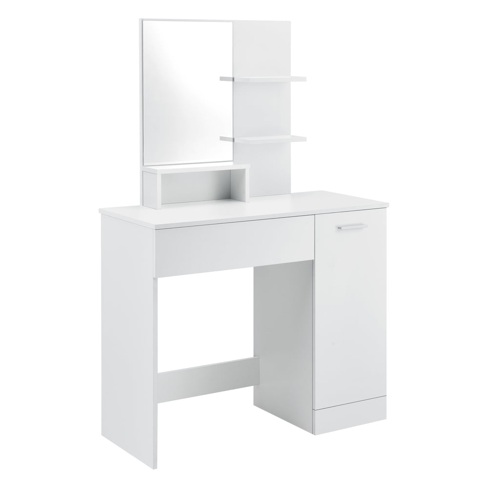 Dressing table/vanity Krugersdorp 138x90x38cm with shelves, white