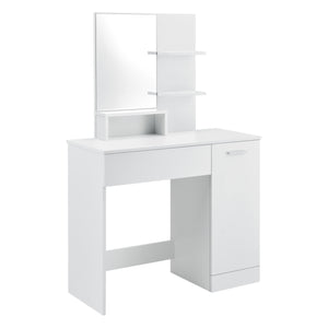 Dressing table/vanity Krugersdorp 138x90x38cm with shelves, white