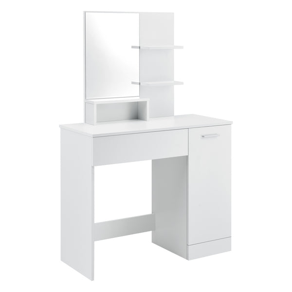Dressing table/vanity Krugersdorp 138x90x38cm with shelves, white