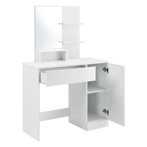 Dressing table/vanity Krugersdorp 138x90x38cm with shelves, white