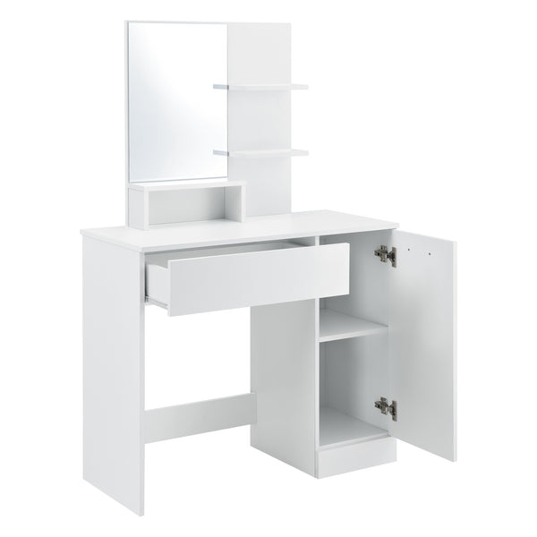 Dressing table/vanity Krugersdorp 138x90x38cm with shelves, white
